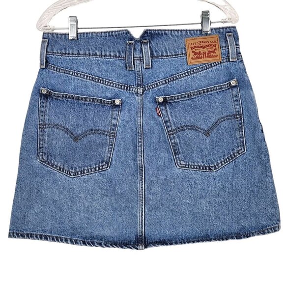 Levi's Levi Strauss & Co Jean Skirt 30 (US 6) Button Front Denim Y2k Western - Picture 4 of 12
